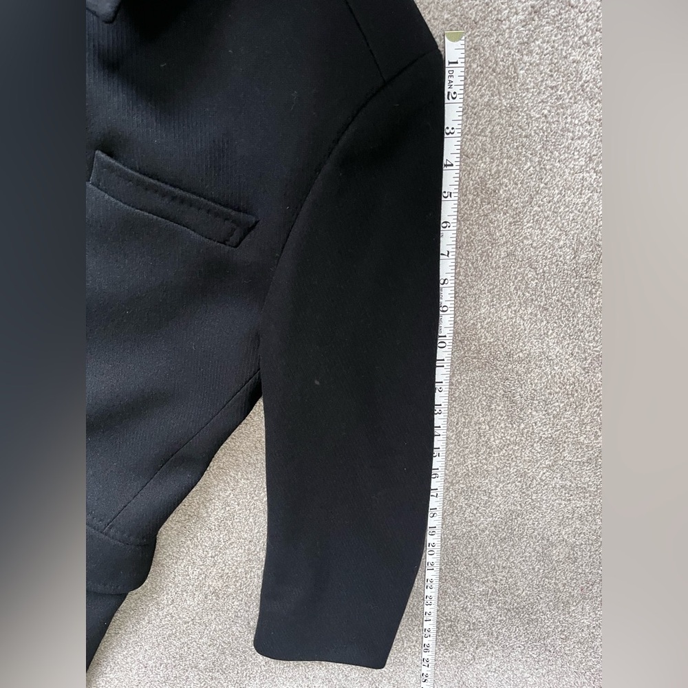 Mens Hugo Boss Premium Wool Pea Coat Top Coat Size 44R The Sintrax Black - Picture 15 of 15